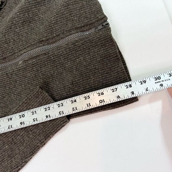 Monoreno Turtleneck Sweater Womens Small Brown Ribbed Front Zip Long Sleeve - Picture 4 of 9
